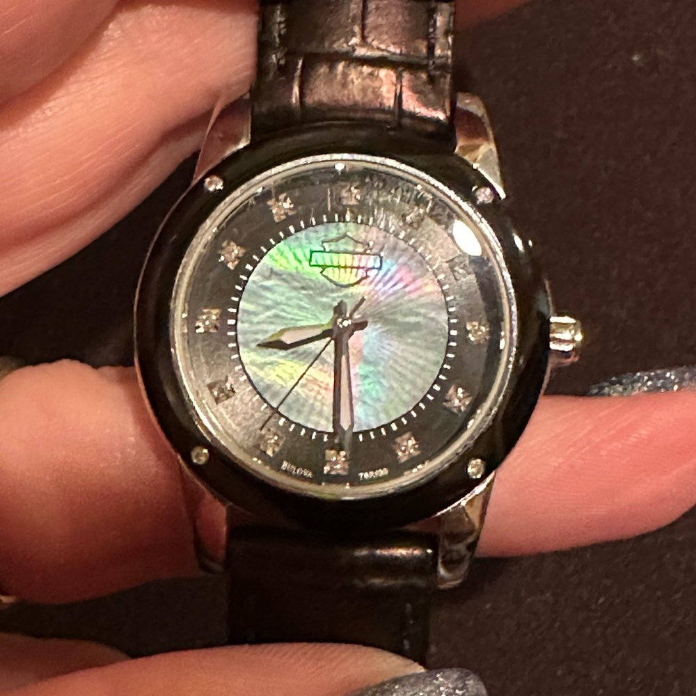 Harley Davidson Women’s Mother of Pearl Diamond Watch